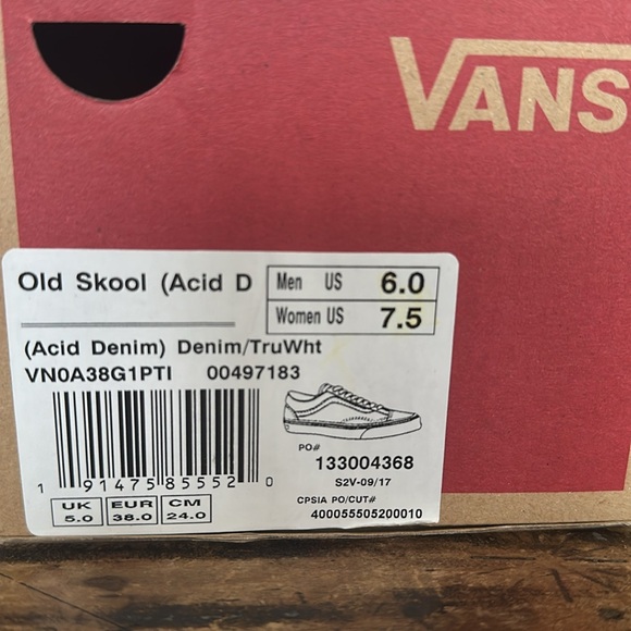 NIB VANS Old Skool Acid Denim (Denim/TruWht) - Picture 2 of 7